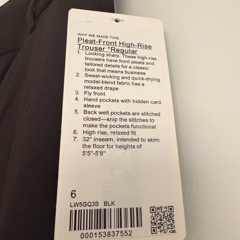 NWT Lululemon Black Trousers - Picture 3 of 3